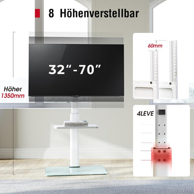 AOKCOS TV Ständer TV Bodenständer für 32-70 Zoll Fernseher bis zu 40 KG, TV Standfuss mit 2 Stufigen