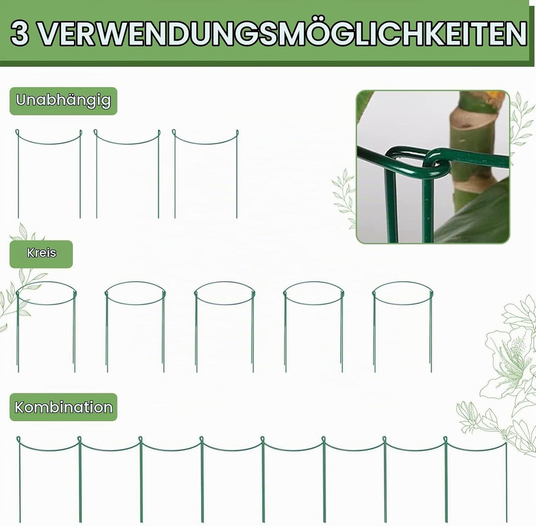 Pflanzenstütze 3-in-1 Pflanzenhalter Aus Metall Mit Zubehör Pulverbeschichtet Rostfrei Für Hortensie