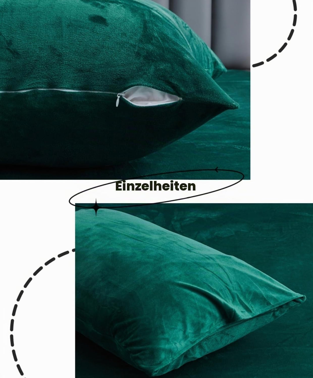Gezu Bettwäsche Winter Warme Plüsch 220x200cm Grün Hellgrün Doppelseitiger Bettbezug Kaschmir Flanel