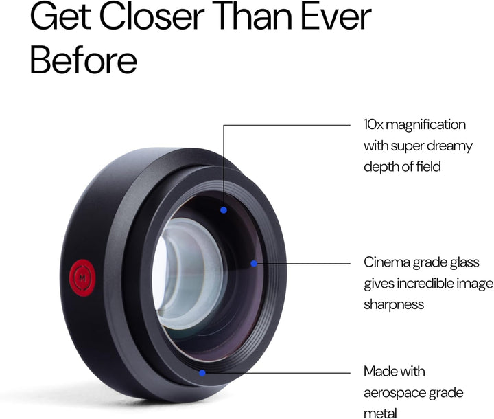 Moment 10x Macro Lens – T-Series & M-Series Mobile Lens for iPhone, Pixel & Galaxy – Capture Extreme