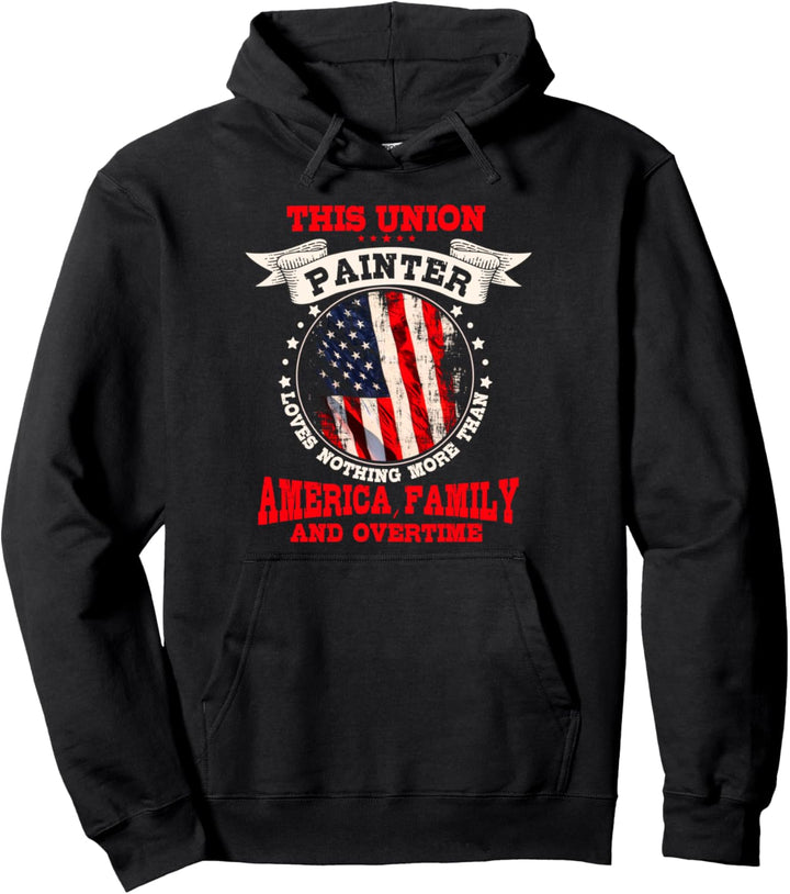 Maler Geschenke Union liebt Amerika Familie und Überstunden Pullover Hoodie