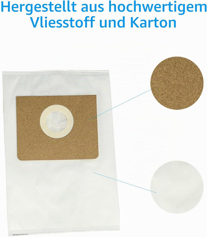 10 Stück Staubbeutel Zubehör für Kärcher NT 22/1 Ap L Kärcher NT 22/1 Ap Te L Nass-/Trockensauger Er