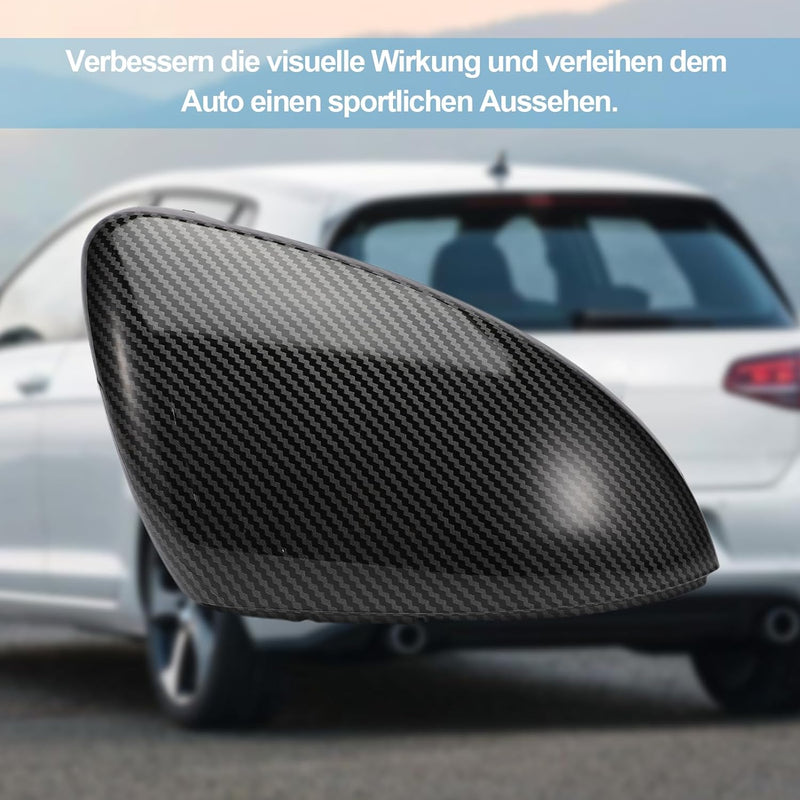 1 Paar Auto Spiegelkappen für Golf 7,5G0 857 537 E,Konuooer Kohlefaser Rückspiegel Gehäuse für MK7 2