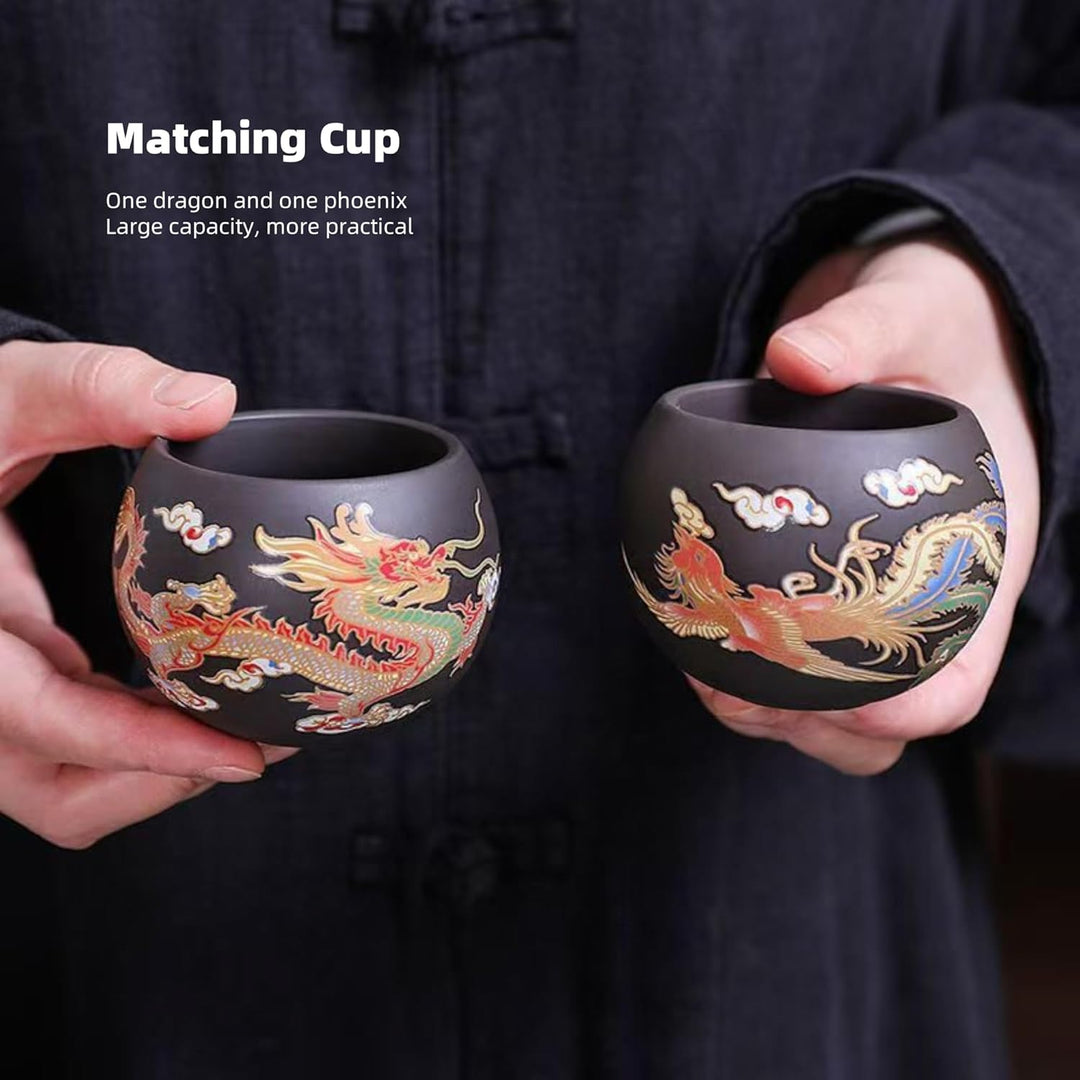 Yixing Zisha Teekanne Set 450ML, Chinesische Farbwechselnde Teekannen Ton mit Geschenkbox, Gross Kun