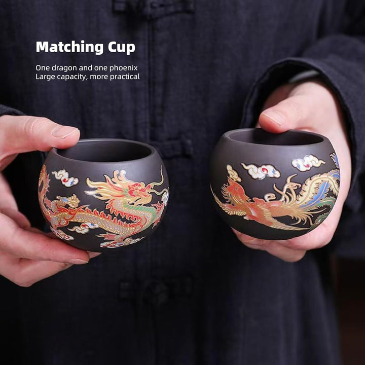 Yixing Zisha Teekanne Set 450ML, Chinesische Farbwechselnde Teekannen Ton mit Geschenkbox, Gross Kun