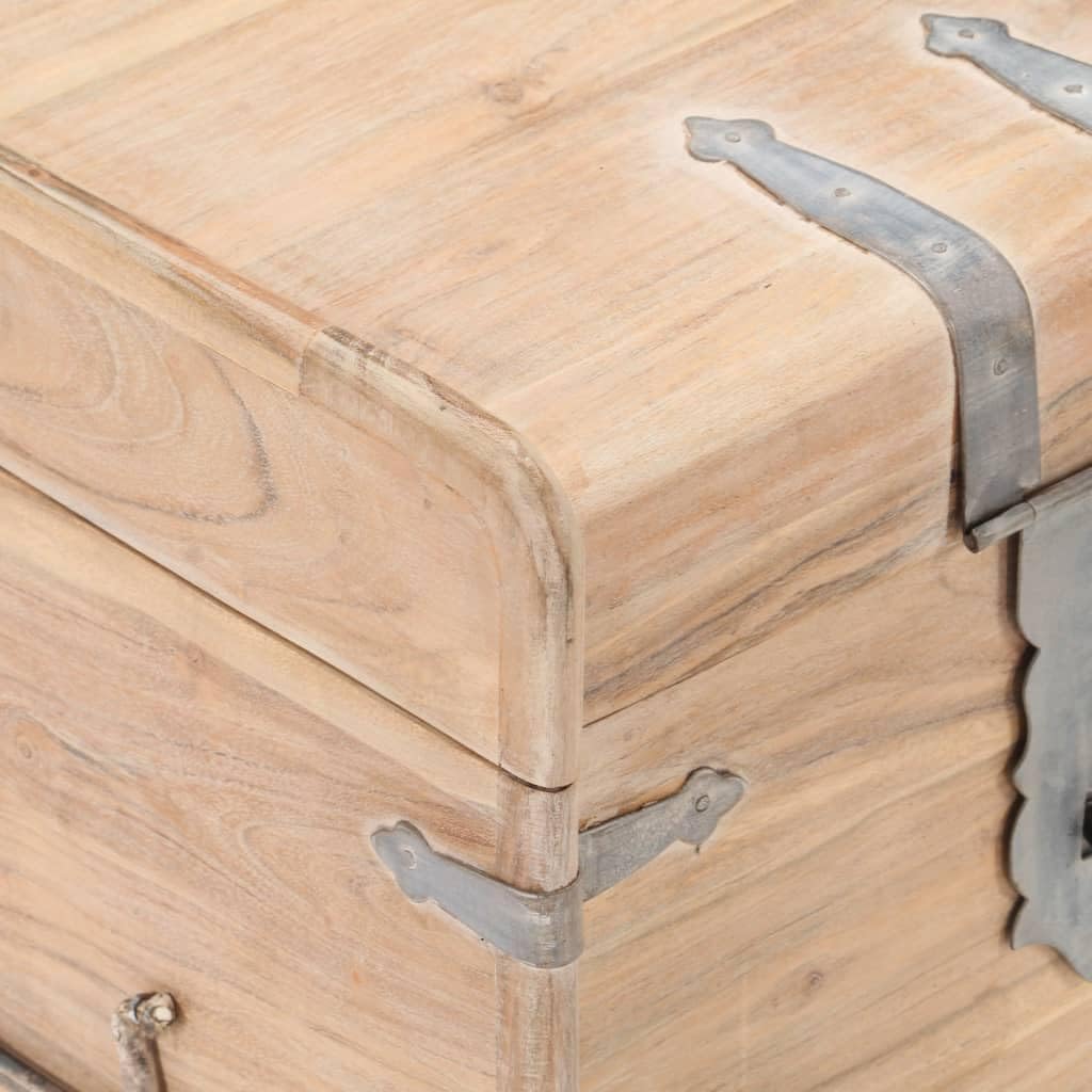 vidaXL Akazienholz Massiv Truhe Abschliessbar Nachttisch Aufbewahrungsbox Holzkiste Nachtschrank Hol