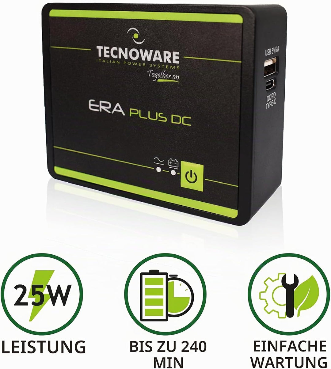 Tecnoware Power Systems Mini UPS ERA Plus DC für WiFi/Modem, Videoüberwachung, Nicht für Gaming-PC/K