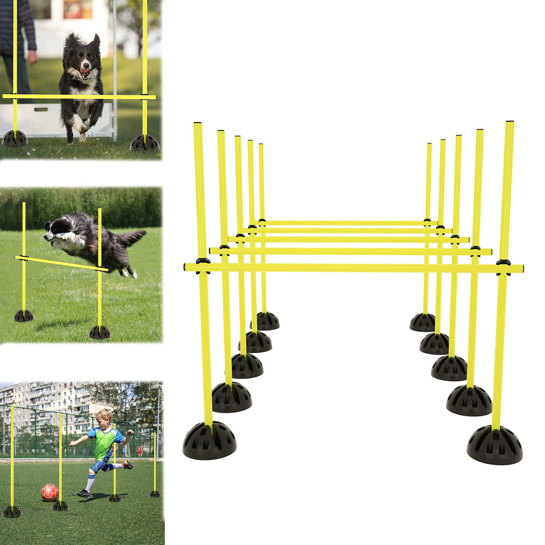 Sprungstangen-Set Agility Hürdenset Trainingsstangen für Sprungkraft, Dribbling und Beweglichkeit Id