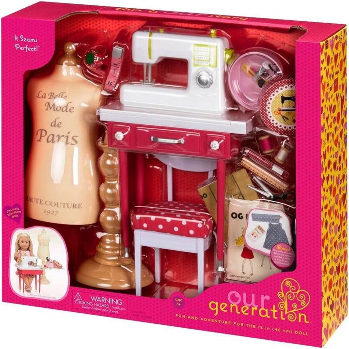 Our Generation – Nähset – Mode-Design-Spielzeug – 46 cm Puppenzubehör – Rollenspiel – Spielzeug für