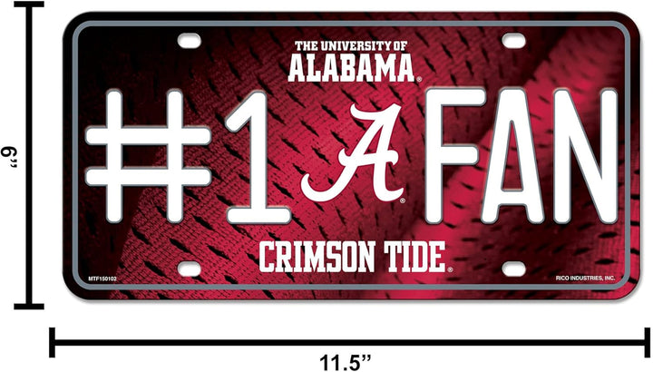 Rico NCAA #1 Ventilator, Metall, Auto Tag Alabama Crimson Tide, Alabama Crimson Tide
