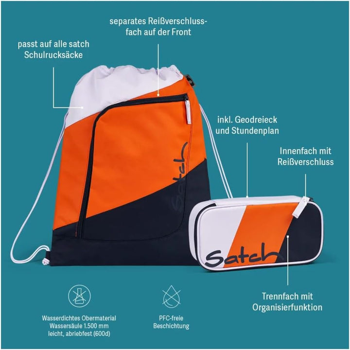 Satch Pack Bundle ab 5. Klasse ergonomisch 4-teilig 30L Stauraum standfest Organisationstalent Sun C