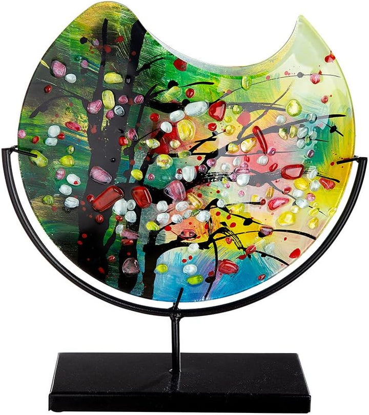 GILDE GLAS art Deko Vase, Mehrfarbig, Höhe 37 cm, 39297
