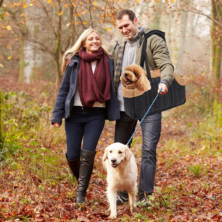 PETCUTE Tragetasche Hund und Katzen,Faltbare Warm Hundetragetasche Schultertasche mit Sicherheitshak