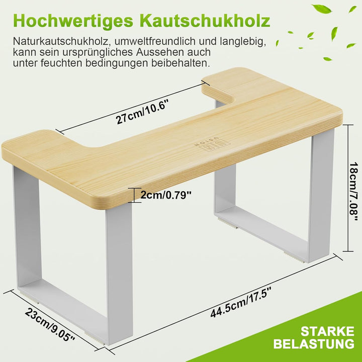 USION Toilettenhocker Erwachsene - 7 Zoll Toilettenhocker Holz, Anti-Rutsch Klohocker Fussbank Squat