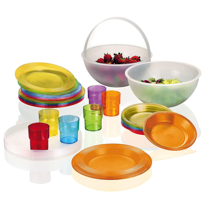 Guzzini - Happy Hour, Picknick Set 6 Personen PIC BOLL - Verschiedene Farben, 27,5 x 27 x h23,5 cm -