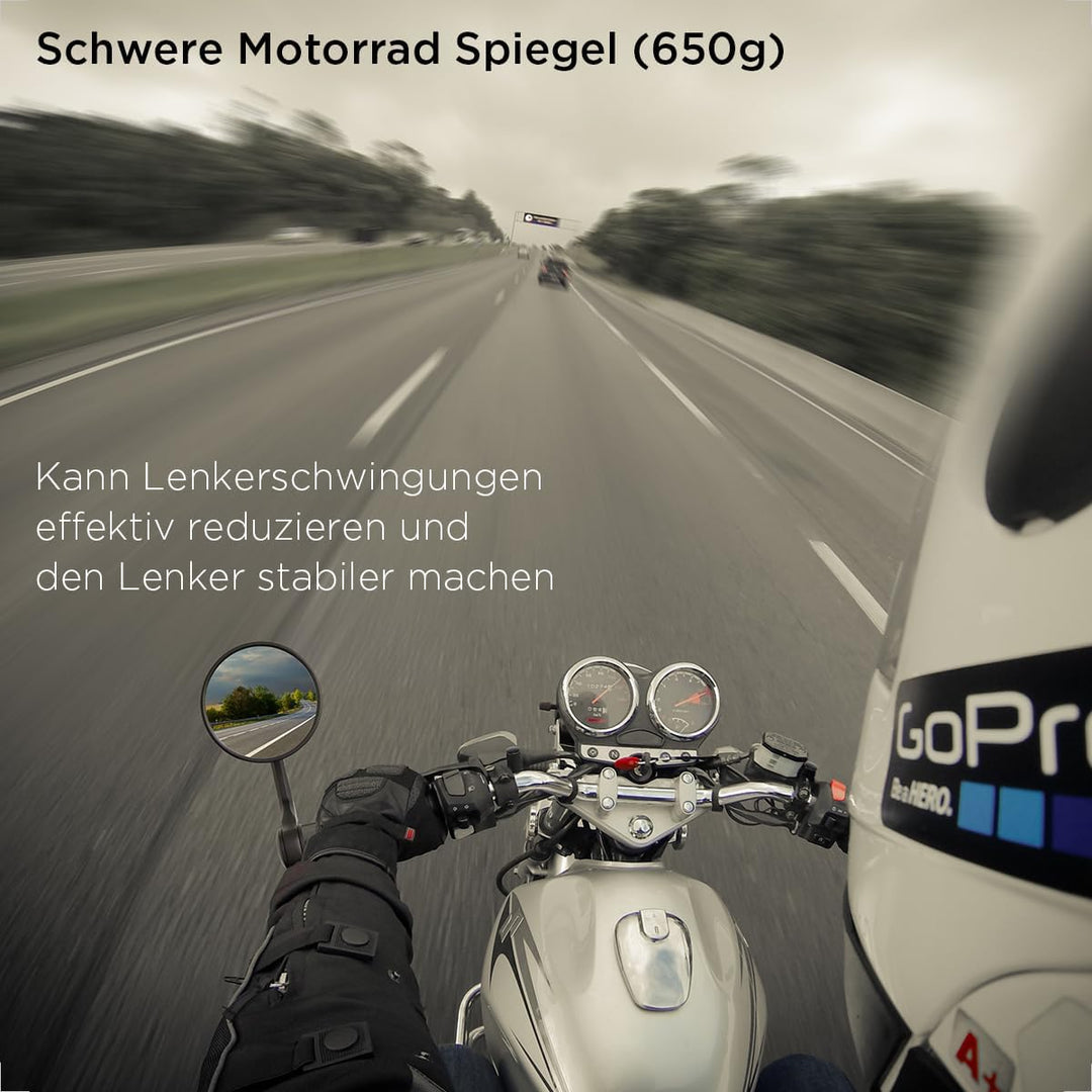 Evermotor Aluminiumlegierung Lenkerendenspiegel E-geprüft, 360°Drehbar Motorrad Spiegel, 7/8" 22mm R