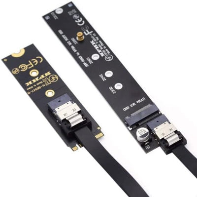 System-S SFF-8654 Adapter NGFF M-Key 40 cm NVME Kabel Stecker zu Buchse für Mainboard SSD