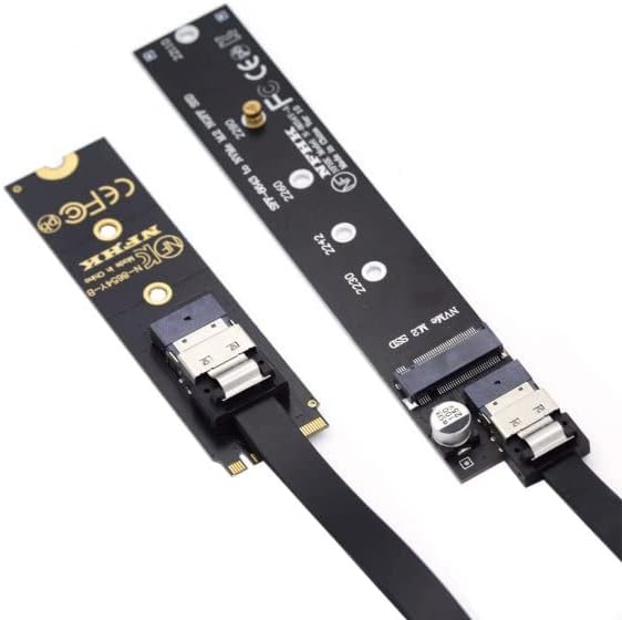 System-S SFF-8654 Adapter NGFF M-Key 40 cm NVME Kabel Stecker zu Buchse für Mainboard SSD