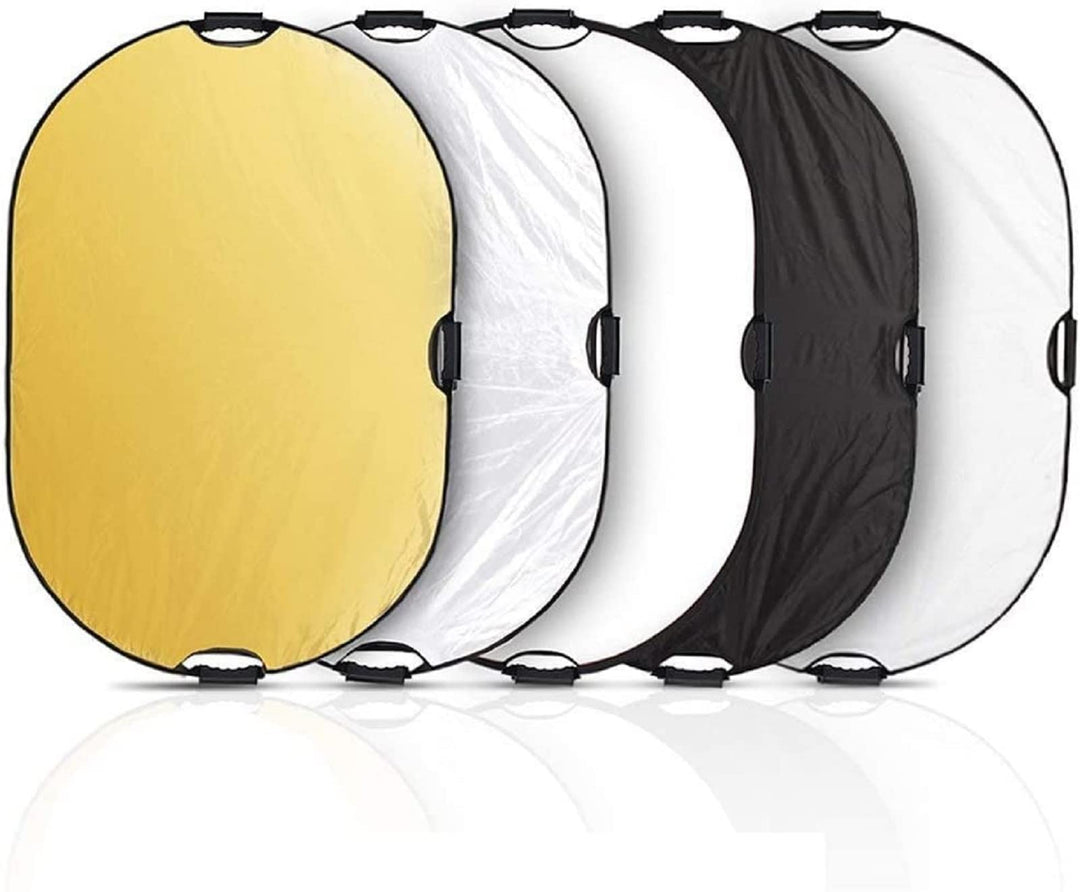Selens 5-in-1 60x90cm Oval Reflektor Tragbarer Faltbarer für Fotografie Fotostudio Beleuchtung und A
