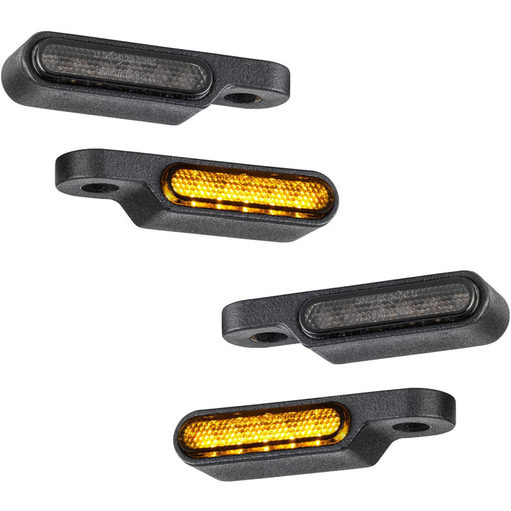 ToXx Motorrad LED Mini Blinker Custom Short für Lenker Armatur Gabel Schwinge e-geprüft universal fü
