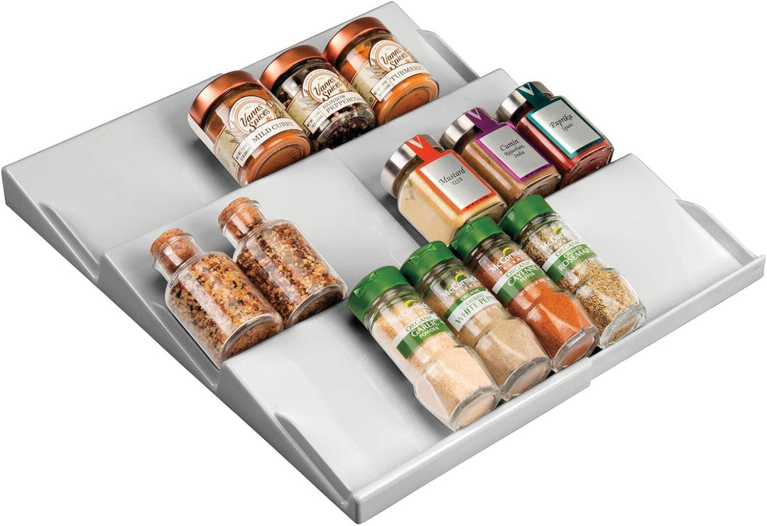 mDesign Schubladen Organizer für Gewürze – von 20 cm bis 36,8 cm ausziehbares Gewürzregal für die Kü