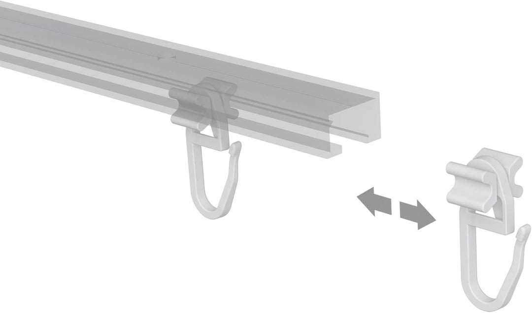 Interdeco Faltengleiter/X-Gleiter für Gardinenschienen/Innenlaufstangen (500 Stück