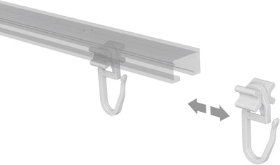 Interdeco Faltengleiter/X-Gleiter für Gardinenschienen/Innenlaufstangen (500 Stück