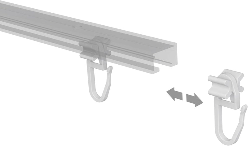 Interdeco Faltengleiter/X-Gleiter für Gardinenschienen/Innenlaufstangen (500 Stück