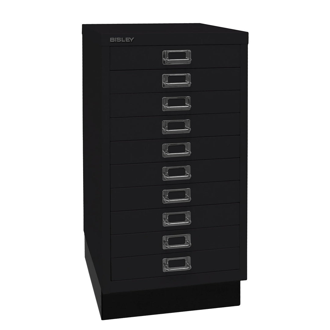 BISLEY MultiDrawer, 29er Serie mit Sockel, DIN A3, 10 Schubladen, Metall, 633 Schwarz, 43.2 x 34.9 x