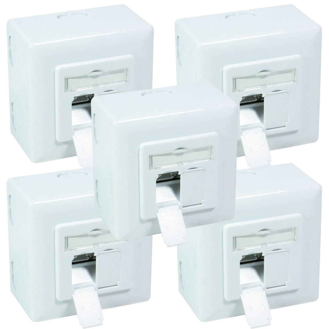 BIGtec 5 Stück Netzwerkdose CAT6 universal LAN Dose Kombidose Aufputz oder Unterputz Gigabit Netzwer