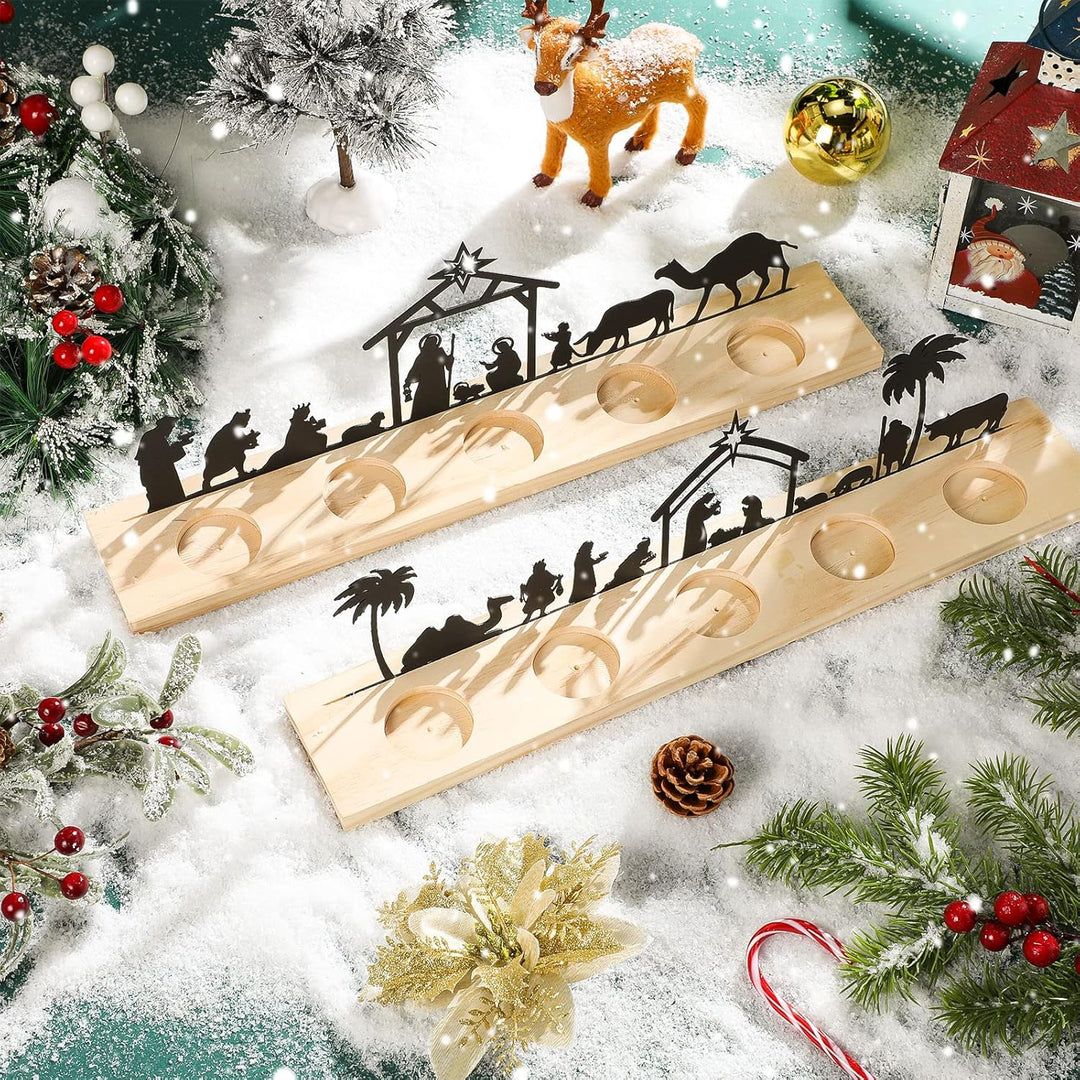 Geelin Weihnachtskrippen-Set aus Metall für Weihnachtsdekorationen, schwarz, moderne Weihnachtskripp