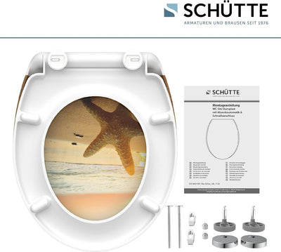 SCHÜTTE WC-Sitz Duroplast SEA STAR, Toilettensitz mit Absenkautomatik und Schnellverschluss für die