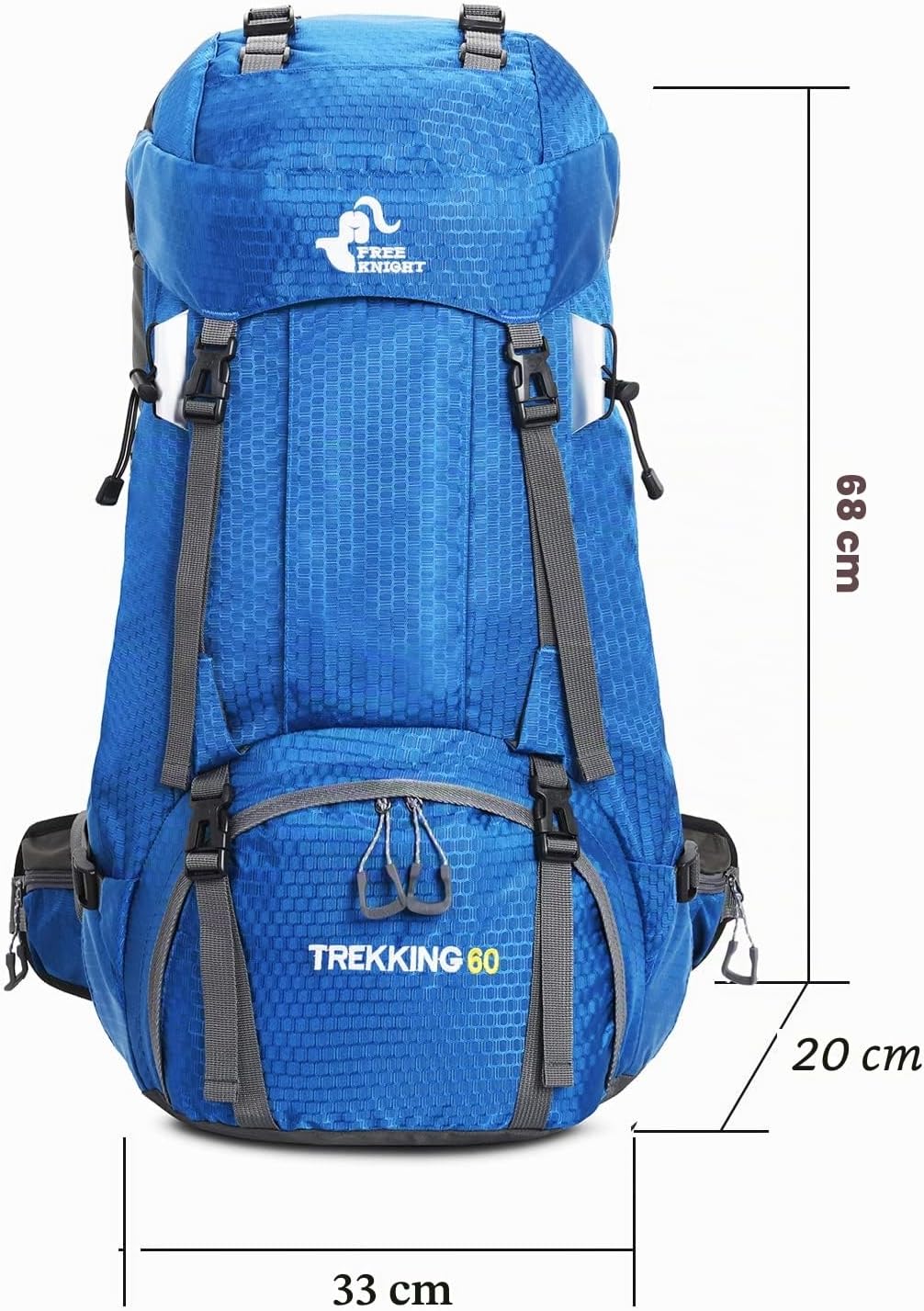 Bseash 60L Wasserdichter leichter Wanderrucksack mit Regenschutz, Outdoor Sport Tagesrucksack Multif