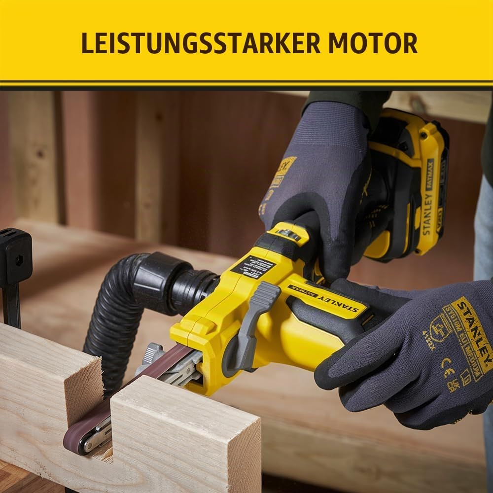 STANLEY FATMAX 18V V20 Akku-Bandfeile (Power-Feile mit variabler Drehzahl, ideal zum Feilen, Entrost