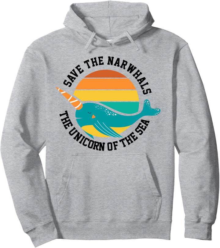 Jahrgang Rettet das Narwal-Meer Einhorn Verzaubertes Tierges Pullover Hoodie