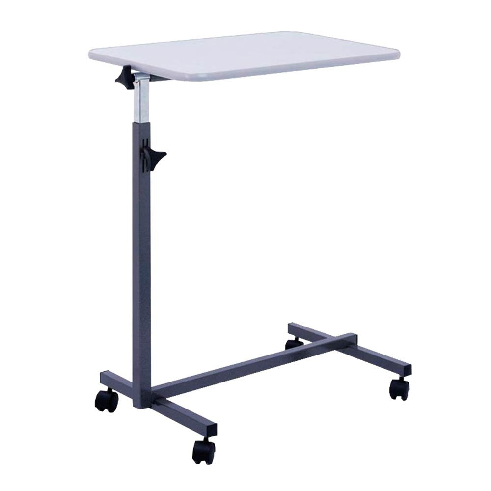 Betttisch NOVA, Beistelltisch Pflegetisch höhenverstellbar neigbar Rollen grau Weiss, Weiss