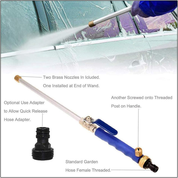 Hochdruck Wasserdüse Gun Wasserlanze mit 2 Reinigungsdüse Spraydüsen Gartenschlauch Anschluss 46 cm