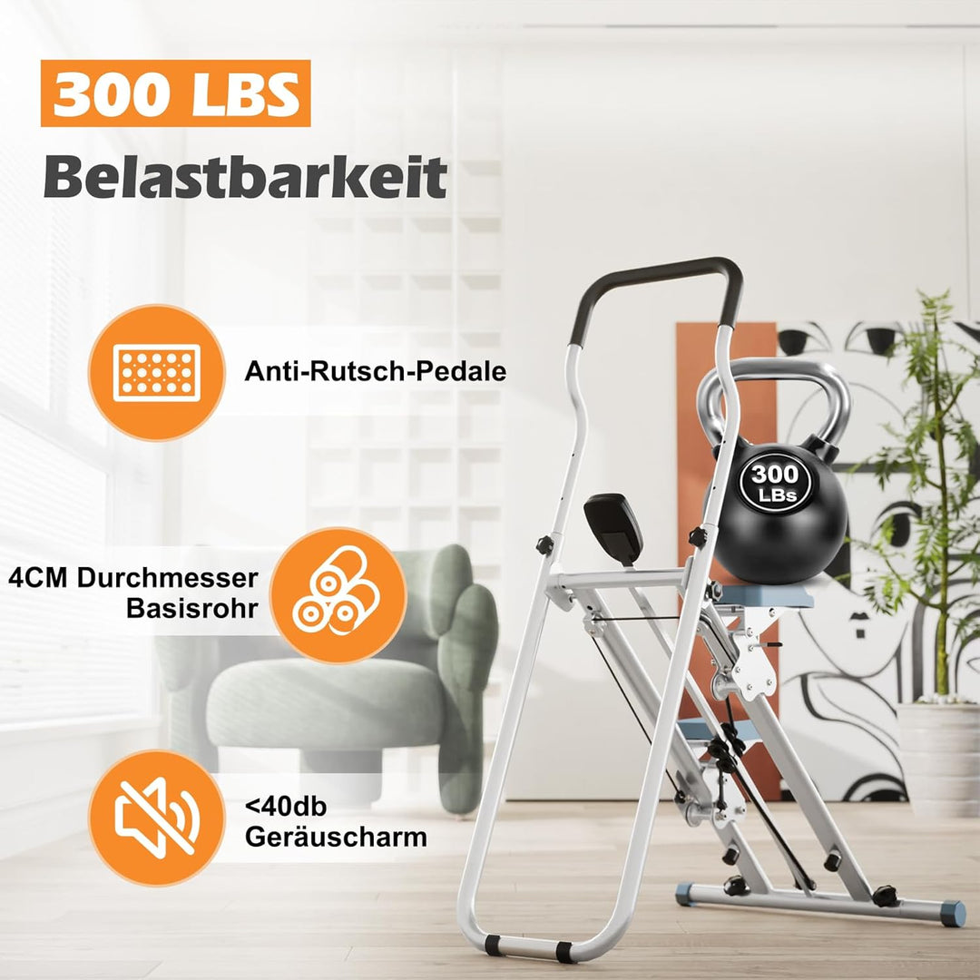 Treppe Stepper Klappbare,CEIEVER Vertikale Klettermaschine mit Einstellbarer Pedale Tragbarer Crosst