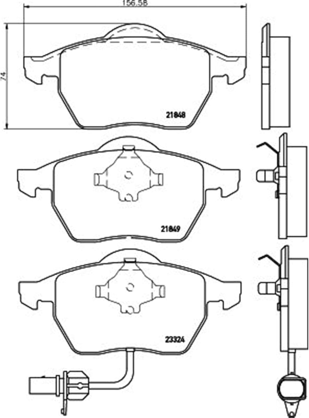 HELLA PAGID 8DB 355 008-911 Bremsbelagsatz - T1194 - Dicke/Stärke: 20.6mm - Bremssystem: Teves - mit