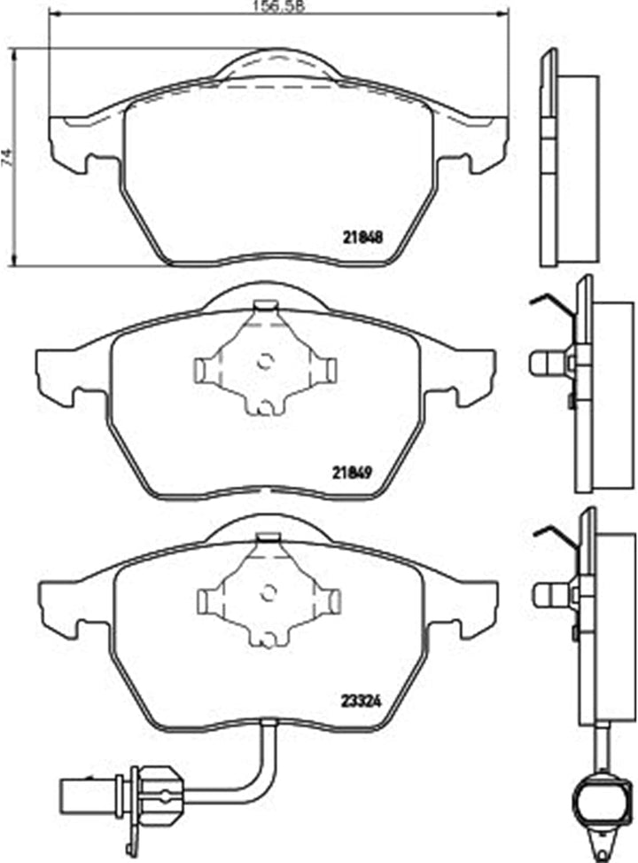 HELLA PAGID 8DB 355 008-911 Bremsbelagsatz - T1194 - Dicke/Stärke: 20.6mm - Bremssystem: Teves - mit