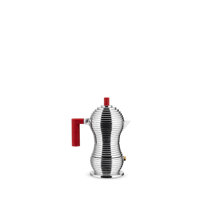 Alessi MDL02/1 R Kaffeekanne, Aluminium, rot, 7.5 x 10.5 x 13.5 cm Rot 7.5 x 10.5 x 13.5 cm Für 1 Ta