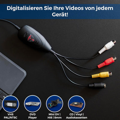 TechSide Video Grabber VHS Digital Analog 2024 | Windows 11 + Neue Software | USB 2.0 Converter VHS