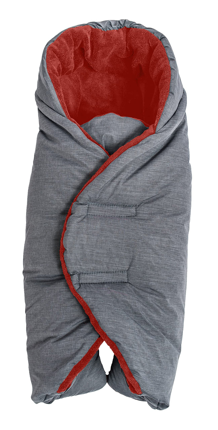 Altabebe AL2008P-79 Baby Einschlagdecke für Babyschale und Autositz, dunkelgrau/rot, Dunkelgrau/Rot