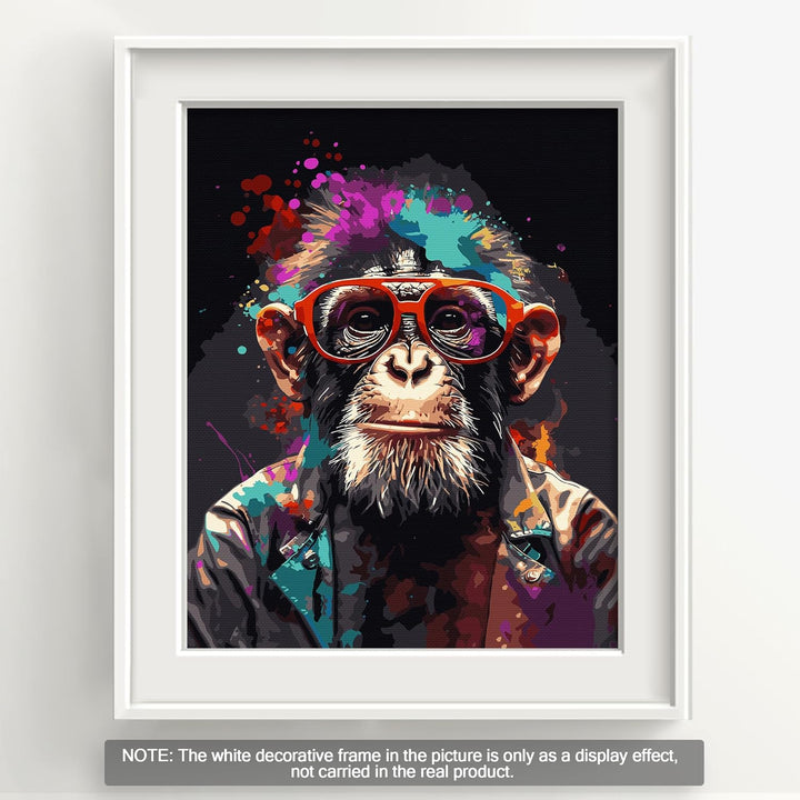 Bougimal Malen Nach Zahlen Erwachsene Tiere Ohen Rahmen inklusive Pinsel und Acrylfarben - 40 x 50 c
