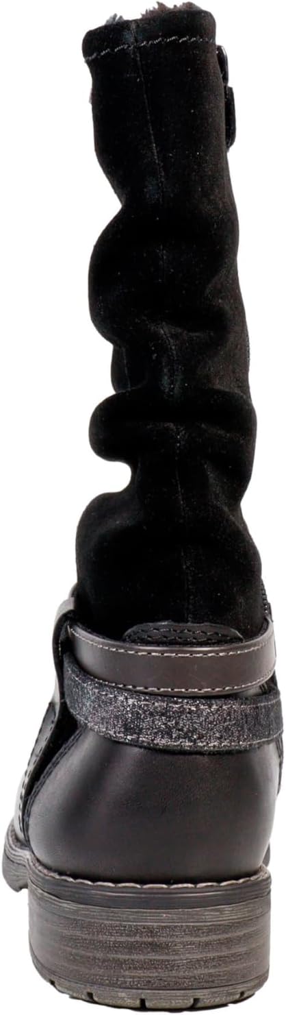 Lurchi Kinderschuhe Mädchen Stiefel Reissverschluss Stiefel Blau Freizeit 34 EU Schwarz, 34 EU Schwa