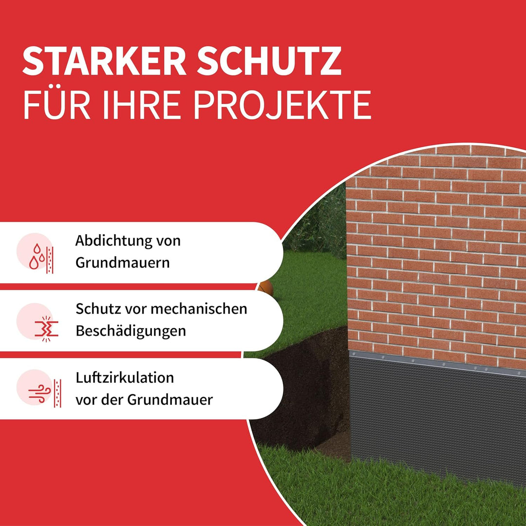 Fondaline 400, Noppenbahn, Grundmauerschutz - Onduline Hochbeetfolie Noppenfolie Grundmauerschutz Di