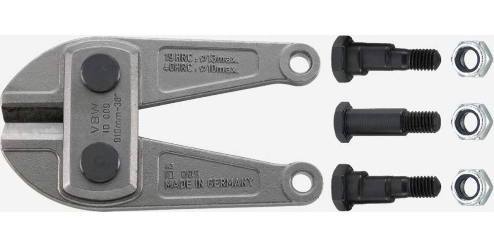 VBW 87980136 Messerkopf Bolzenabschneider WAGGONIT, komplett mit Schrauben, 610 mm 610mm, Silber, 61