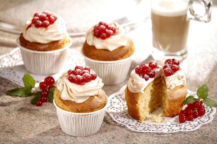 Papstar 1 Karton = 10x20 Muffins-Backförmchen Ø 5 cm · 3,5 cm weiss 18781