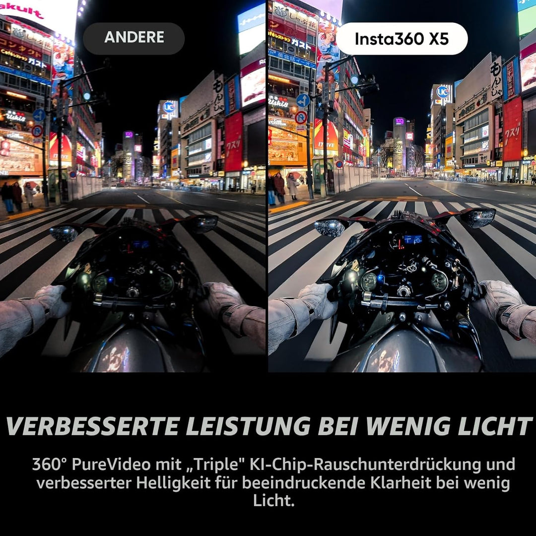 Insta360 X5 Satinweiss - wasserdichte 8K 360°-Action-Cam, Spitze bei wenig Licht, Unsichtbarer Selfi