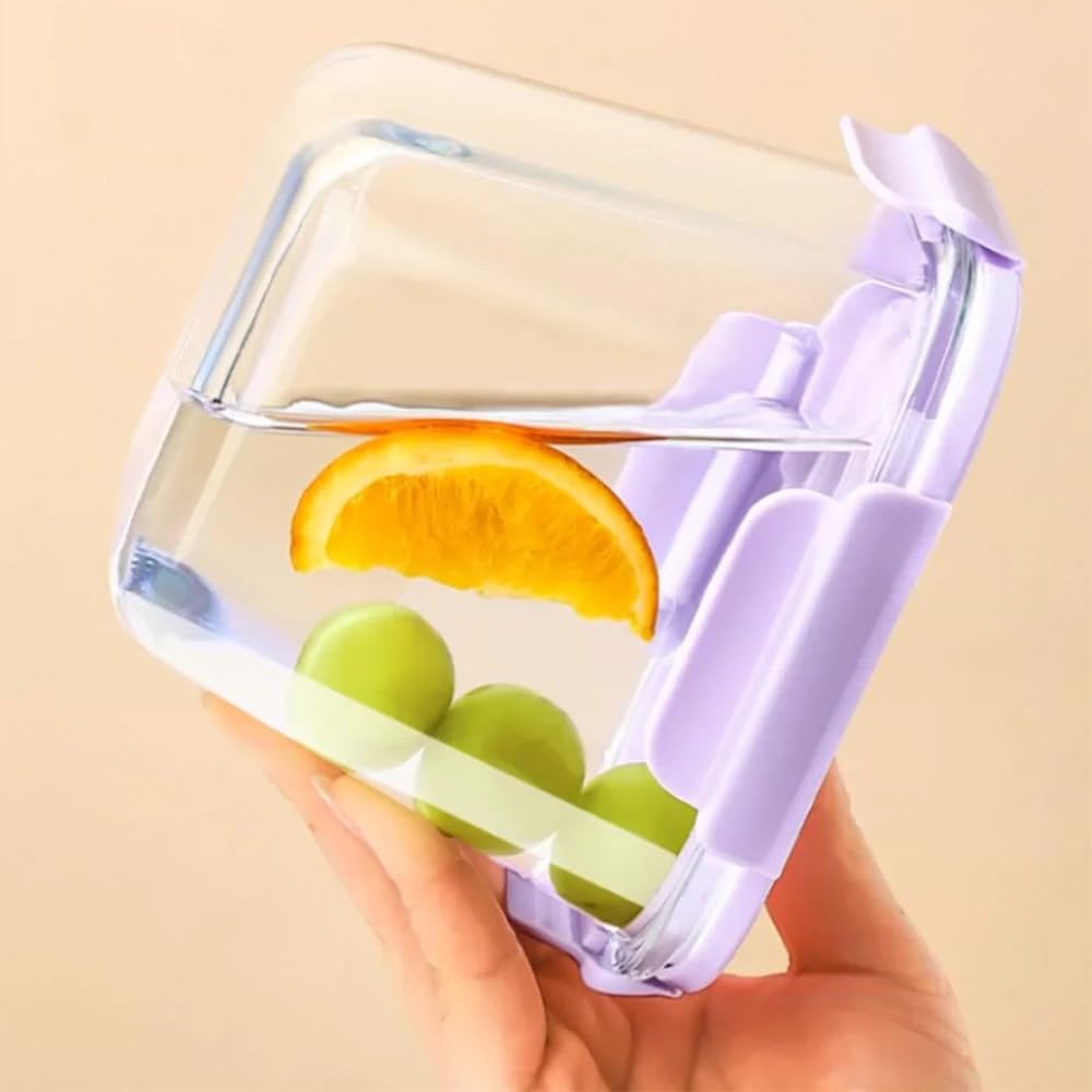 900ml Glasbehälter Mit Deckel, Glas Vorratsdosen Mit Deckel Luftdicht. Quadrat Meal Prep Behälter, M